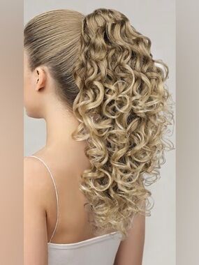 ✨NEW✨Blonde Curly Claw Clip Hair Extension Ponytail Natural Volume Lightweight